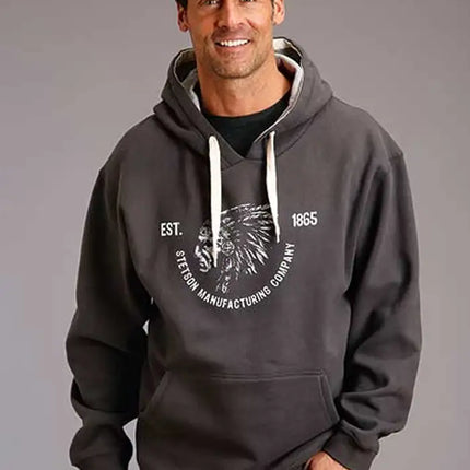 Stetson Tribal Spirit (Grey) - Men's Hoodie Sweatshirt