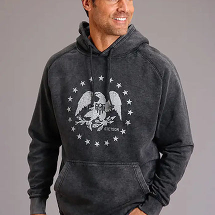 Stetson Eagle And Star (Black) - Men's Hoodie Sweatshirt
