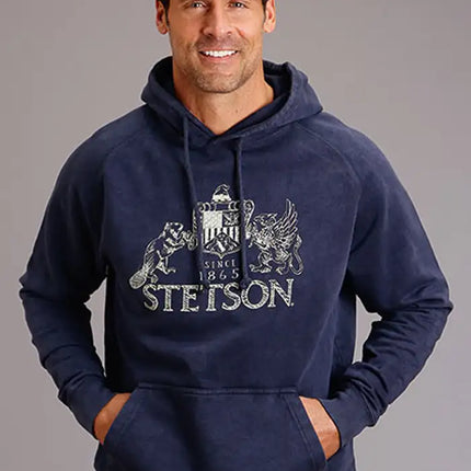 Stetson Vintage Emblem (Navy) - Men's Hoodie Sweatshirt