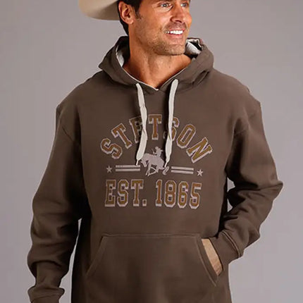 Stetson Cotton Blend Est. 1865 (Brown) - Men's Hoodie Sweatshirt