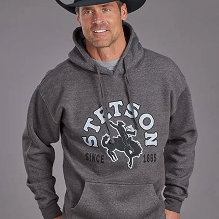Stetson Bucking Bronc (Grey) - Men's Hoodie Sweatshirt