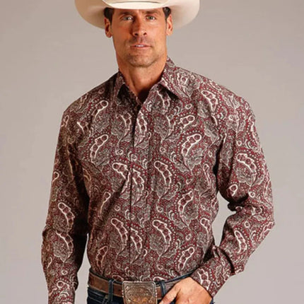 Stetson Siren Paisley (Wine) - Men's Western Shirt