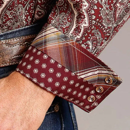 Stetson Siren Paisley (Wine) - Men's Western Shirt