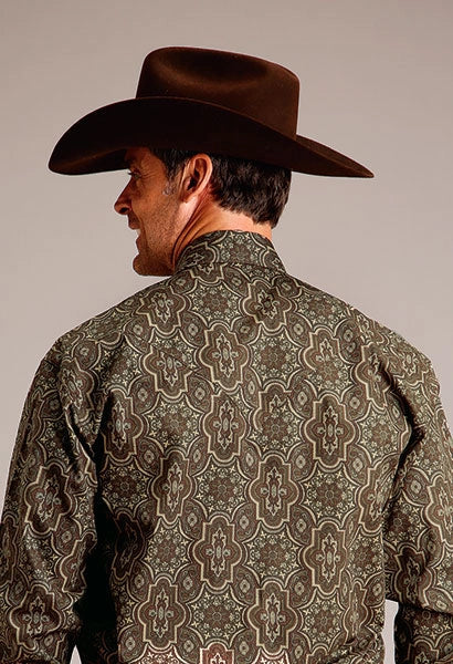 Stetson 1824 Grandiose Paisley (Brown) - Men's Western Shirt