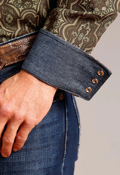 Stetson 1824 Grandiose Paisley (Brown) - Men's Western Shirt