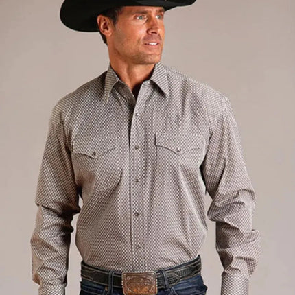 Stetson Diamond Geo (Grey) - Men's Western Shirt