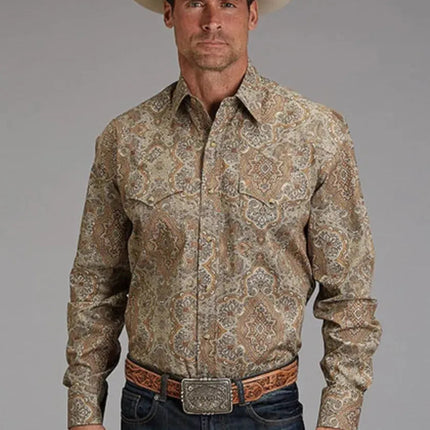 Stetson Desert Paisley (Brown) - Men's Western Shirt