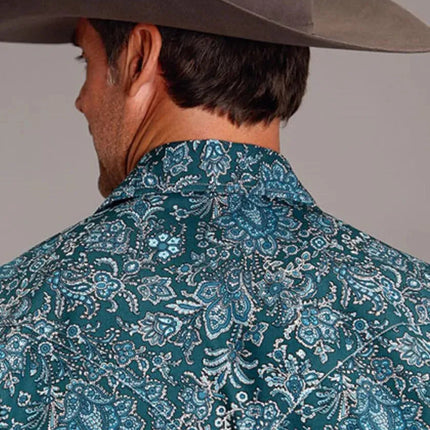 Stetson Forest Paisley (Green) - Men's Western Shirt
