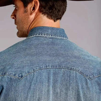 Stetson Denim Drift (Blue) - Men's Western Shirt
