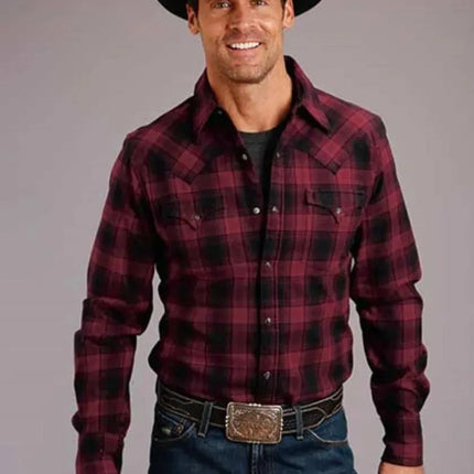 Stetson Check Mate (Black) - Men's Western Shirt