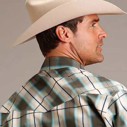 Stetson Olive Dobby (Green) - Men's Western Shirt