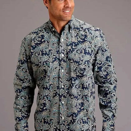 Stetson Deep Marine (Blue) - Men's Western Shirt