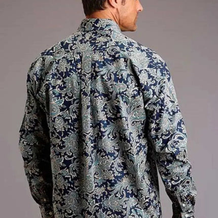 Stetson Deep Marine (Blue) - Men's Western Shirt