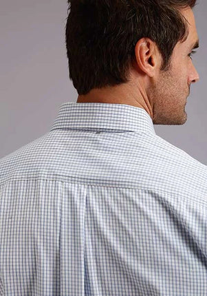 Stetson 5663 Two Stripe Straight (Blue) - Men's Western Shirt