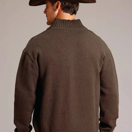 Stetson Ombre Boarder (Brown) - Men's Wool Blended Sweater