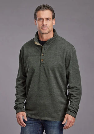 Stetson 2328 Honeycomb Bonded (Olive) - Men's Knit Sweater