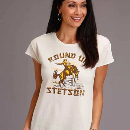 Stetson Round Up (White) - Women's Short Sleeve T-Shirt