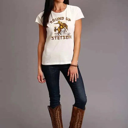 Stetson Round Up (White) - Women's Short Sleeve T-Shirt