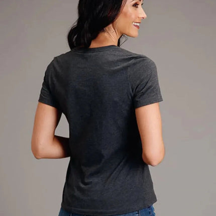 Stetson Sunset and Mountain (Grey) - Women's Short Sleeve T-Shirt
