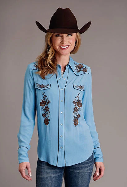 Stetson 1912 Crepe (Blue) - Women's Blouse