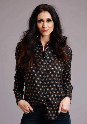 Stetson 00442 Horse Polkadot (Black) - Women's Blouse