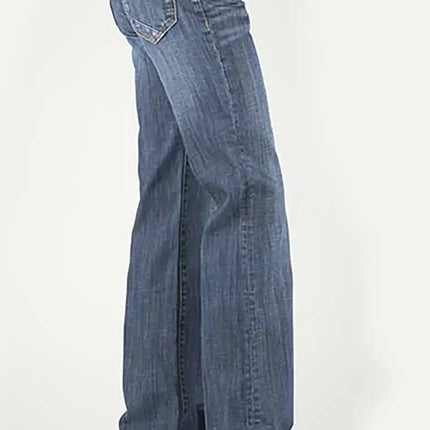Stetson 214 Trouser Fit Pieced Back Pocket (Denim Medium Wash) - Women's Jeans