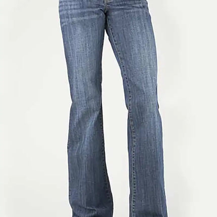 Stetson 214 Trouser Fit Pieced Back Pocket (Denim Medium Wash) - Women's Jeans