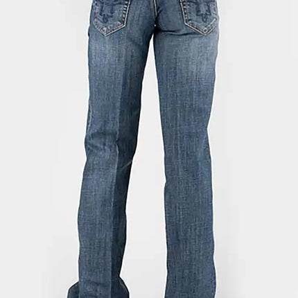 Stetson 214 Trouser Fit Deco Back Packet ( Denim Medium Wash )- Women's Jeans
