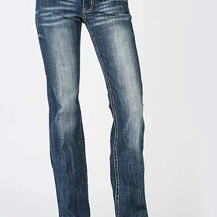 Stetson 816 Classic Boot Cut Blasted (Denim Dark Wash) - Women's Jeans