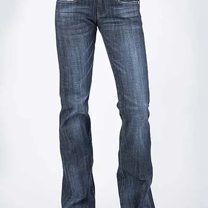 Stetson 816 Classic Boot Cut Zig Zag Pocket ( Denim Dark Wash )- Women's Jeans