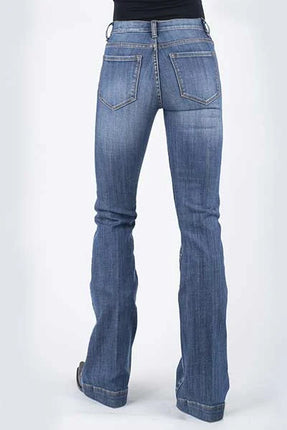 Stetson 921 High Waist Flare Fit Patch Pockets (Medium Wash) - Women's Jeans