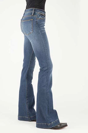 Stetson 921 High Waist Flare Fit (Brown/Medium Wash) - Women's Jeans