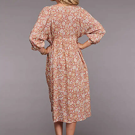 Stetson Sunset Floral Dress (Pink) - Women's Long Dress