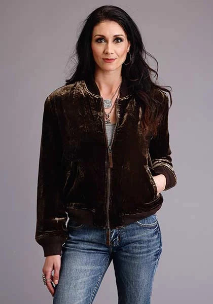 Stetson Quilted Velvet (Brown) - Women's Bomber Jacket