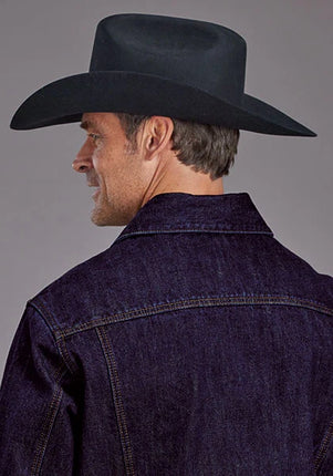 Stetson Raw with Gold Top Stitch (Blue) - Men's Denim Jacket
