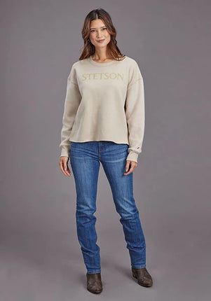 Stetson Yellow Logo (Beige) - Women's Hoodie Sweatshirt