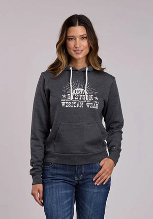 Stetson USA Sun Logo (Black) - Women's Hoodie Sweatshirt
