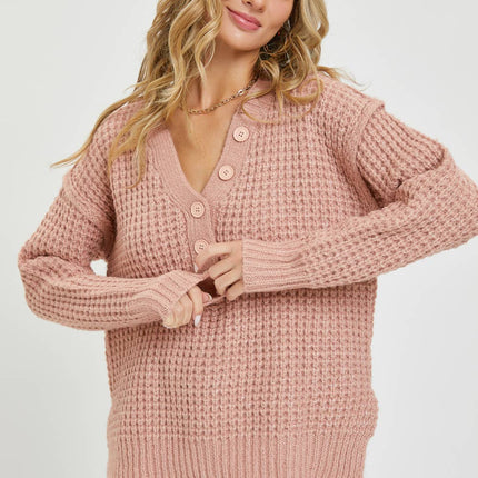 Ivory Waffle Knit Sweater