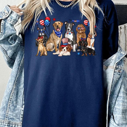4th of July dogs Graphic Plus Heavy Cotton Tee