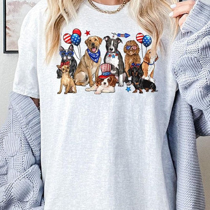 4th of July dogs Graphic Plus Heavy Cotton Tee