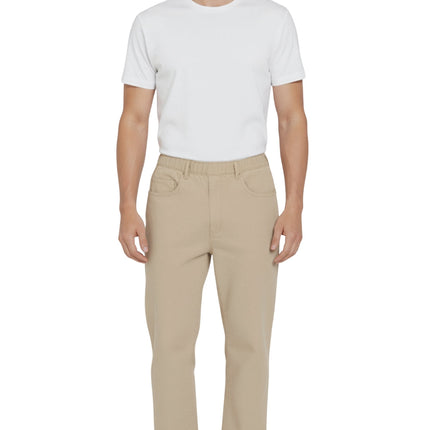Men's Casual Elastic Waist Denim & Twill Pull on Jeans Pants