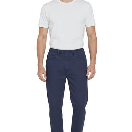 Men's Casual Elastic Waist Denim & Twill Pull on Jeans Pants
