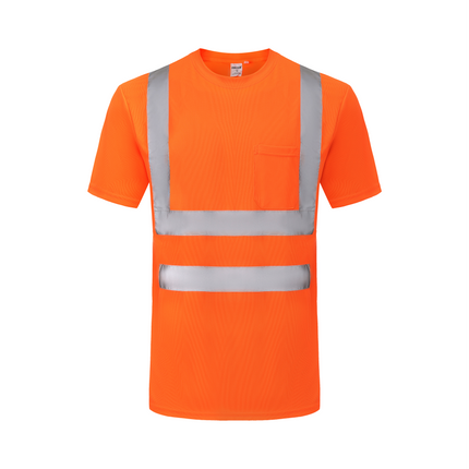 Ideal Club High Visibility ANSI/ISEA 107-2020, Type R, Class 3 Orange Short Sleeve Safety Shirt