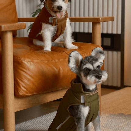 Reversible Dog Vest Jacket - Green Brown