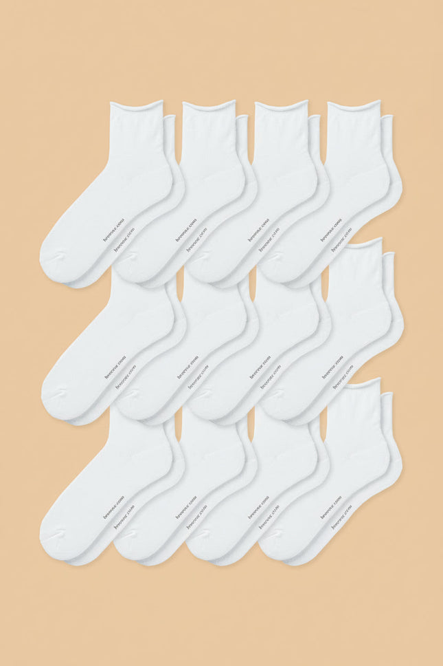 12-Pack Women's Roll Top Socks