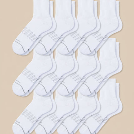 12-Pack Men's 3D Sports Crew Socks
