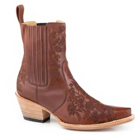 Stetson Cordelia (Brown) - Women's Leather Cowgirl Shoe Boot