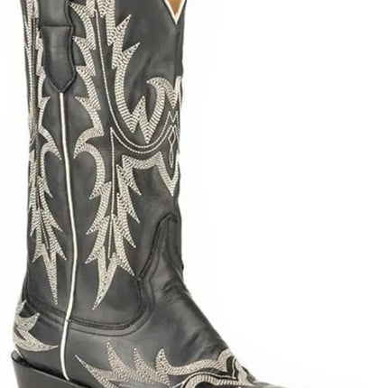 Stetson Tina (Black) - Women's Leather Cowgirl Boot (Closeout)