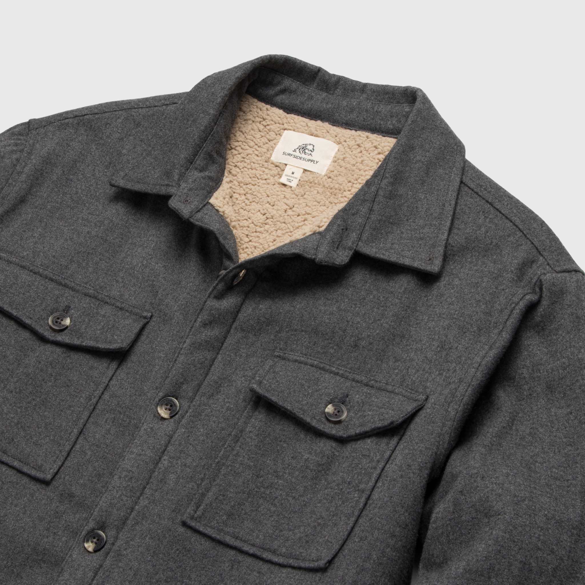 Skip Sherpa Shirt Jacket - Charcoal Heather