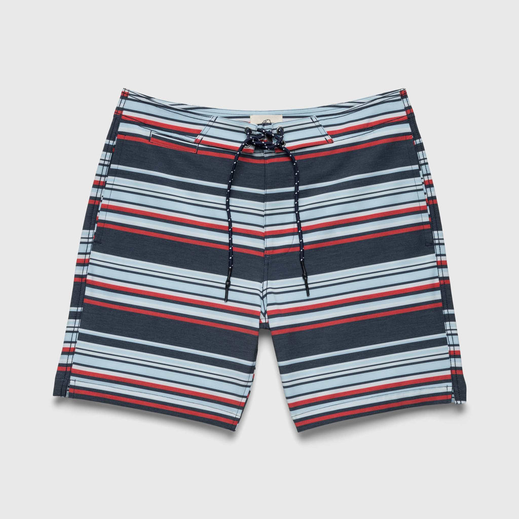 Duke 7.25” Stripe Boardshort - Navy Combo